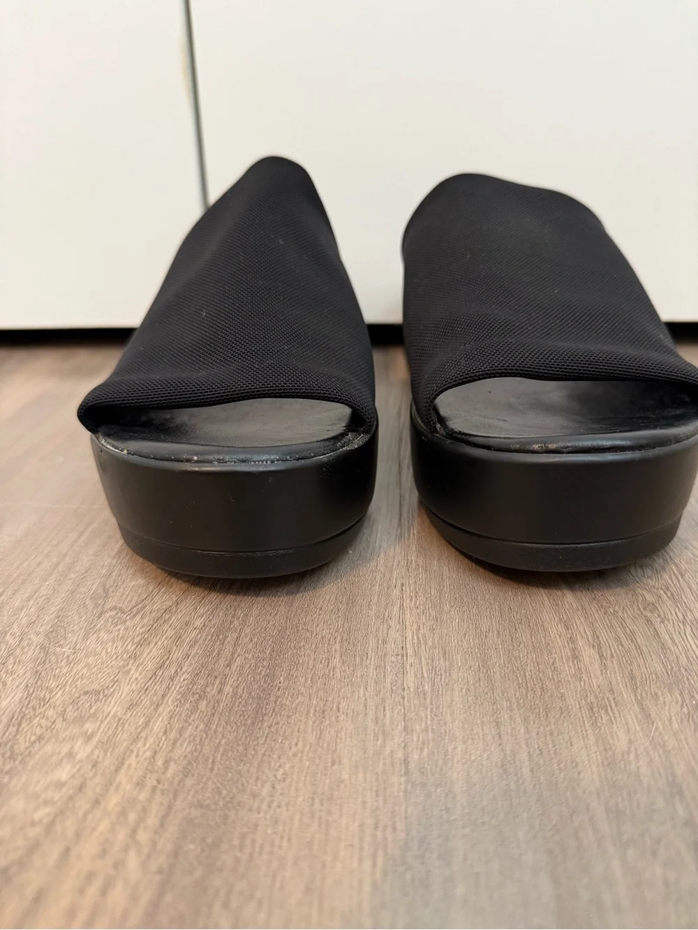 Naturalizer Black Platform Slide Sandals